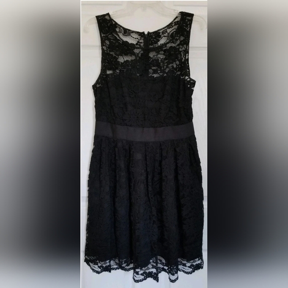 BB Dakota - Elegant Black Sleeveless Lace Overlay Dress - Size 8 - Picture 1 of 6